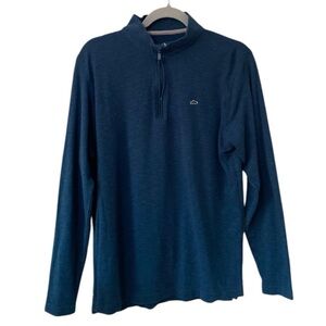 Fish Hippie Long Sleeve Quarter Zip Teal Cotton Modal Pullover sweatshirt